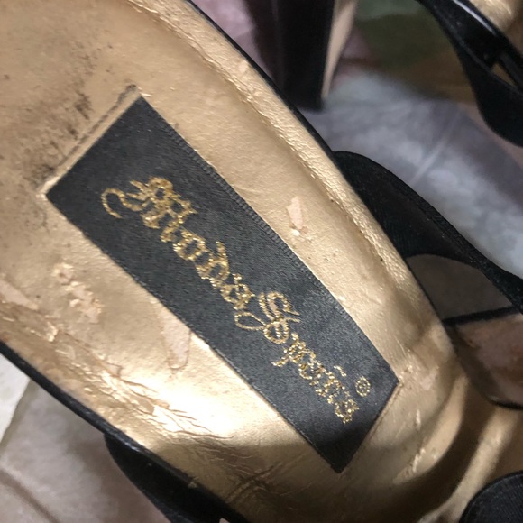 Strappy Mona Spaña black size 9 leather upper chunky heels - Picture 3 of 13